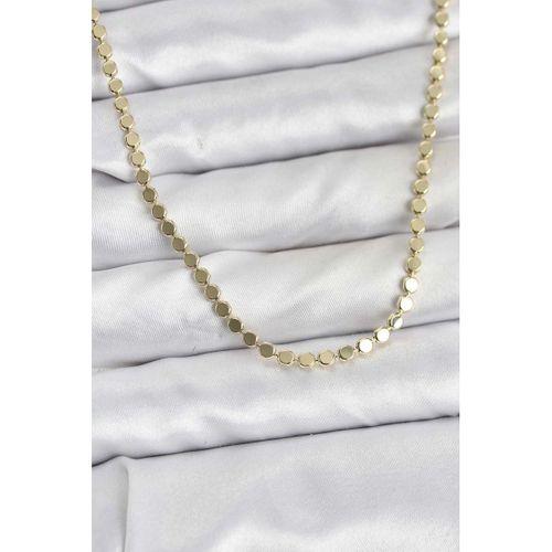 316L Çelik Zincir Gold Renk Ezme Zincir Model  45 cm Kadın Kolye