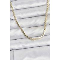 316L Çelik Zincir Gold Renk Ezme Zincir Model  45 cm Kadın Kolye