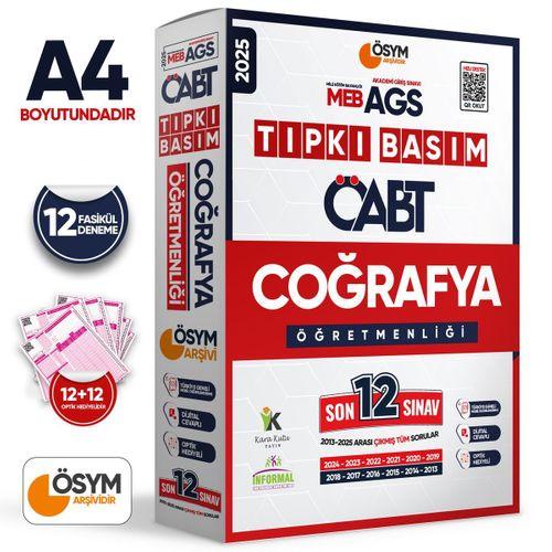 2025 MEB-AGS ÖABT Coğrafya Öğretmenliği ÖSYM Tıpkı Basım 12lİ Deneme Paketi