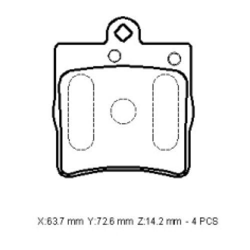Mercedes E Class W210 1996 1999 Arka Fren Balatası (Kablosuz)(Disk)(63,7X72.6X14,2) (Bramax) A0044201720