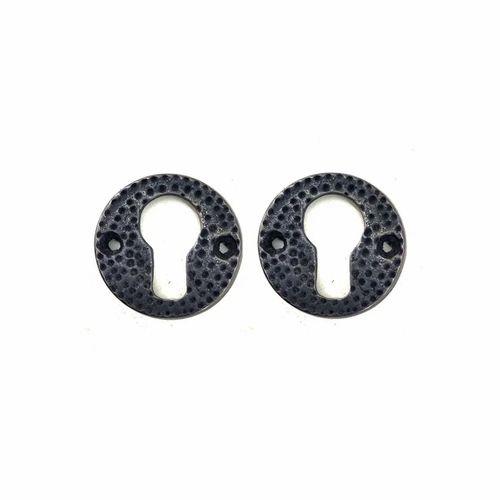 Antika Tarz Dekoratif Pirinç Oda Kilit Rozeti - 49mm, Oksit