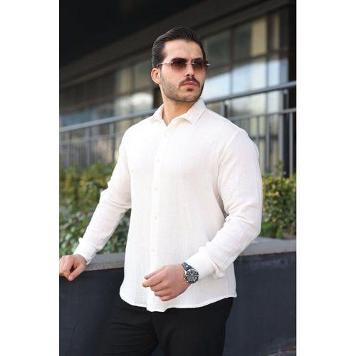 Erkek Uzun Kollu Müslin Kumaş Gömlek