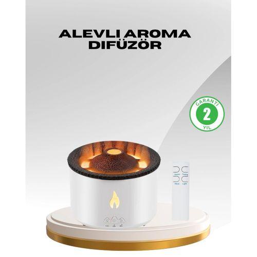 Alev Efektli Aromaterapi Difüzörü – 360 Ml Su Hazneli, Sessiz Ve Zaman Ayarlı