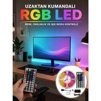 Uzaktan Kumandalı Rgb Şerit Led 5 Metre 12v 5050 Smd Çok Renkli Dekoratif Işık Seti