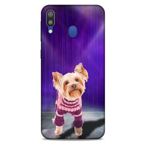 Samsung Galaxy M20 Kılıf Köpek Kıyafetleri (13) Silikon Kap Yorkshire Terrier Kazak