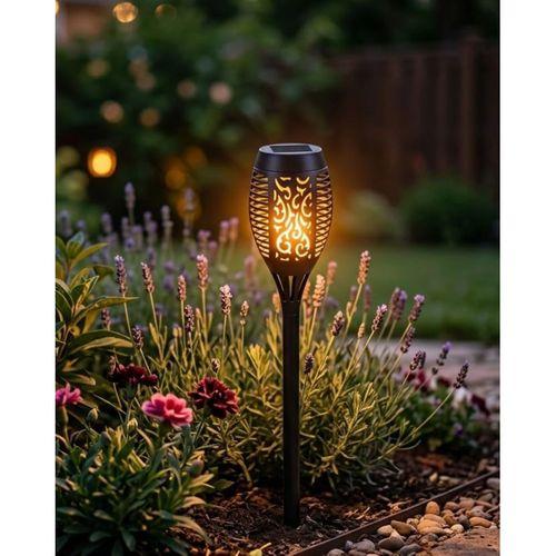 Güneş Enerjili Alev Görünümlü Bahçe Lambası Sensörlü Led Dış Mekan Dekoratif Aydınlatma