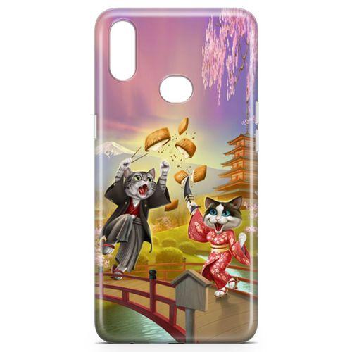 Samsung Galaxy A10s Kılıf Geyşa Kediler Arka Kapak Koruma Desenli Full Koruyucu