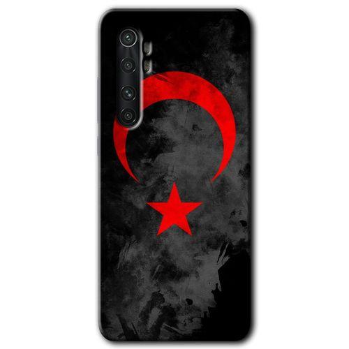 Xiaomi Mi Note 10 Lite Kılıf HD Desen Baskılı Arka Kapak - Black Ayyıldız