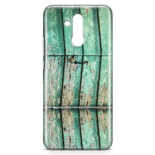 Huawei Mate 20 Lite Kılıf Yeşil Tahta Kapı Arka Kapak Koruma Desenli Full Koruyucu