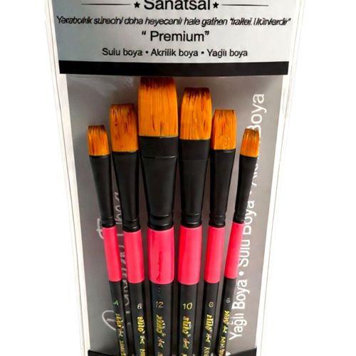 STİLO ART (SET 5) DÜZ KESİK FIRÇA SETİ ( 6'lı Set)