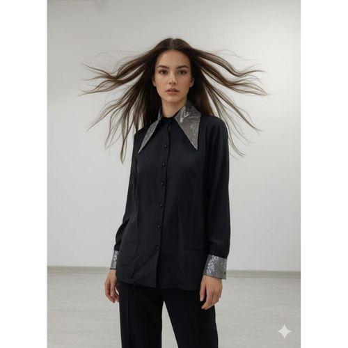 Kadın Uzun Kollu Yaka Ve Manşet Detay Gömlek