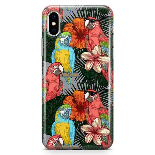 Apple iPhone XS Max Kılıf Dost Papağanlar Arka Kapak Koruma Desenli Full Koruyucu