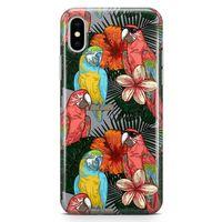 Apple iPhone XS Max Kılıf Dost Papağanlar Arka Kapak Koruma Desenli Full Koruyucu