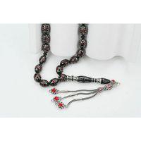 Kule Model Gümüş İşlemeli Oltu Sıkması Tespih