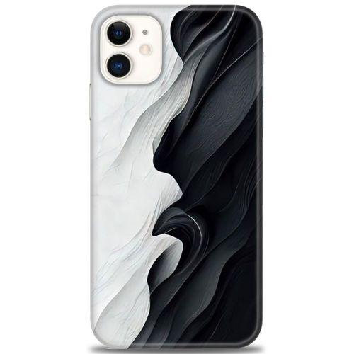 iPhone 11 Kılıf HD Baskılı Kılıf - Black and White + Tam Ekran Koruyucu