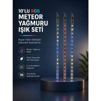 Dekoratif Rgb Led Işık Çubuğu Seti 10 Adet Çubuk Kayan Yıldız Efektli