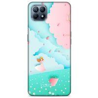 Huawei P40 Lite Kılıf Pastel Renkler (45) Liquid Air Kılıf Mavi Toz Pembe