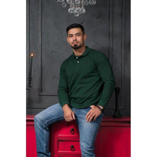 San&Fa Regular Fit Polo Yaka Uzun Kol Pamuklu Baharlık Sweatshirt