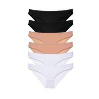 6 Adet Süper Eko Set Likralı Kadın Slip Külot Siyah Ten Beyaz