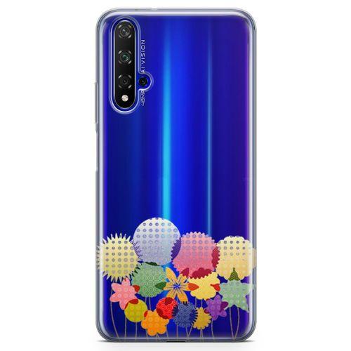 Huawei Nova 5t Kılıf Konfeti Yıldızlar Arka Kapak Koruma Desenli Full Koruyucu