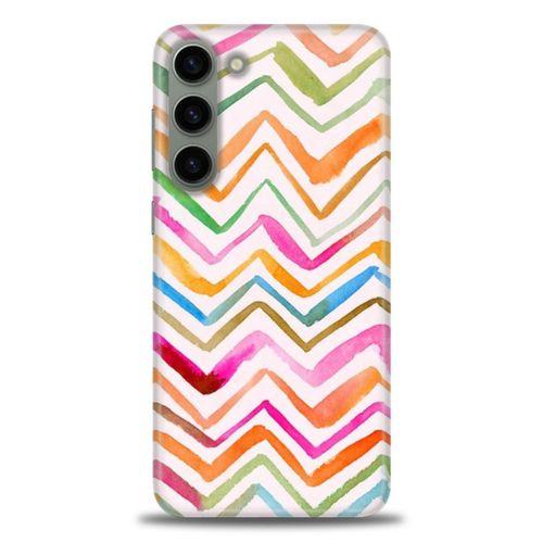 Samsung Galaxy S23 Plus Kılıf HD Baskılı Kılıf - Zikzak + Tam Ekran Koruyucu