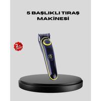 5 Başlıklı Şarjlı Tıraş Makinesi – Saç, Sakal, Burun Ve Vücut İçin Çok Fonksiyonlu Bakım Seti