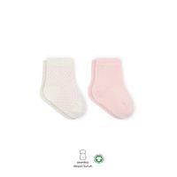 Bistyle Bistyle Puan Derby Penye Soket Çorap 2'Li BS10103 Pembe Ekru