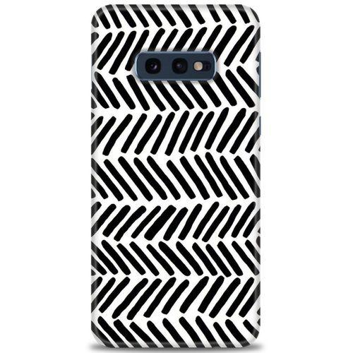 Samsung Galaxy S10E Kılıf HD Baskılı Kılıf - Siyah Çubuklar + Tam Ekran Koruyucu