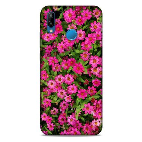 Lopard Huawei P20 Lite Uyumlu Kılıf Bahar (40) Fit Silikon Kılıf Koyu Pembe