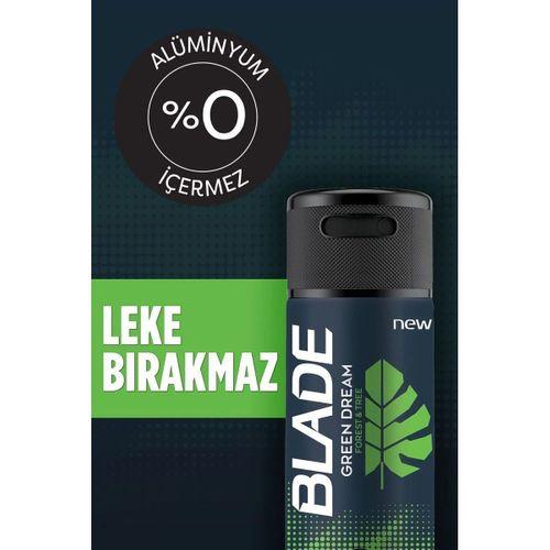 3 Adet Blade Green Dream Erkek Deodorant 150 Ml Hızlı Kurur, Leke Bırakmaz