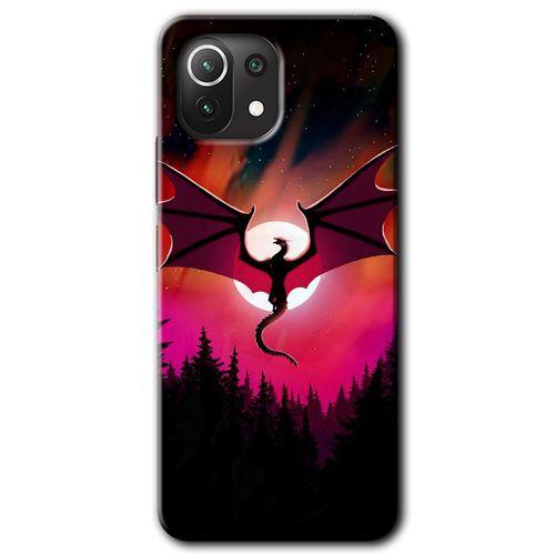Xiaomi Mi 11 Lite HD Baskılı Kılıf + 9D Tam Ekran Koruyucu - Dragon Night