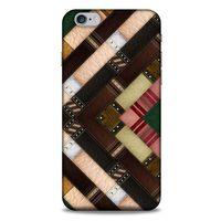 Apple Iphone 6S Plus Kılıf Patchwork (7) Telefon Kılıfı Koyu Kahverengi