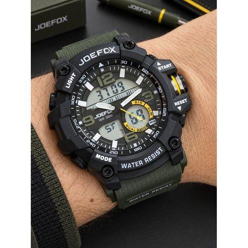 Joefox Digital Ve Analog 2 Yıl Garantili Kronmetre+Takvim+Alarm+Aydınlatma Erkek Kol Saati JOE.S5