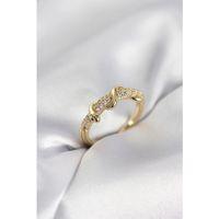 Gold Renk Zirkon Taşlı Sarmal Yılan Model Kadın Yüzük