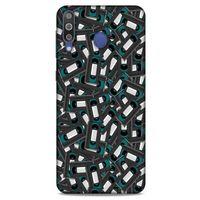 Retro (26) Desen Tpu Silikon Kılıf Renkli Samsung Galaxy M30 Kılıf