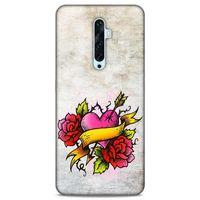 Lopard Oppo Reno 2z Uyumlu Kılıf Tattoo's (12) Koruyucu Silikon Gri Pembe