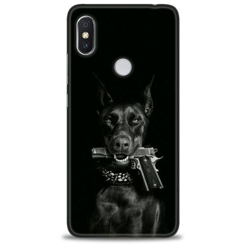 Xiaomi Redmi Note 6 Pro Kılıf HD Baskılı Kılıf - Tabanca ve Köpek + Tam Ekran Koruyucu