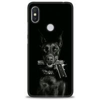Xiaomi Redmi Note 6 Pro Kılıf HD Baskılı Kılıf - Tabanca ve Köpek + Tam Ekran Koruyucu