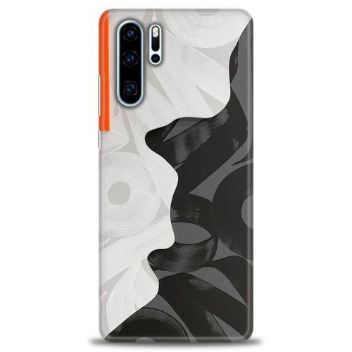 Huawei P30 Pro Kılıf HD Baskılı Kılıf - Turuncu Çizgi + Tam Ekran Koruyucu