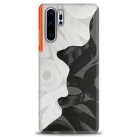Huawei P30 Pro Kılıf HD Baskılı Kılıf - Turuncu Çizgi + Tam Ekran Koruyucu