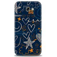 Samsung Galaxy A7 2017 / A720 Kılıf HD Baskılı Kılıf - Notalar ve Kalpler + Tam Ekran Koruyucu