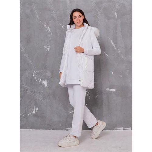 Sarah Kapşonlu Şişme Yelekli Spor Üçlü Takım - 70030.002 - Beyaz