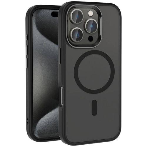 Apple iPhone 16 Pro Kılıf M-safe Şarj Özellikli Parlak Kamera Çerçeveli Zore Kost Kapak