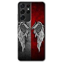 MRCİLETİSİM Samsung Galaxy S21 Ultra Kılıf HD Desen Baskılı Arka Kapak + Temperli Cam - Lucifer