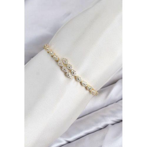 CM Damla Model Zirkon Taşlı VIP Seri Gold Renk Pirinç Kadın Bileklik