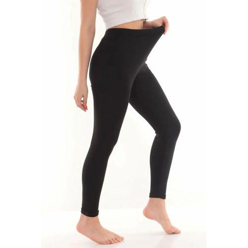 Kadın İçi Pamuklu Termal Pijama Tayt İçlik Siyah