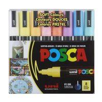 UNİBALL POSCA (1.8-2.5) SU BAZLI BOYAMA MARKÖRÜ SOFT RENK 8'li SET ( N ) (UNİ-PC-5M)/ 8C SC SET