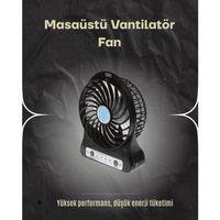 Şarjlı Usb Fan – Masaüstü Mini Vantilatör, Taşınabilir, Işıklı, 3 Kademeli, Sessiz