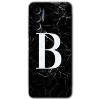 Tecno Spark 8 Pro Kılıf HD Desen Baskılı Arka Kapak - Siyah Mermer Desenli B Harfi