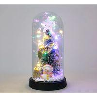 Yılbaşı Temalı Işıklı  Dekoratif Cam Fanus